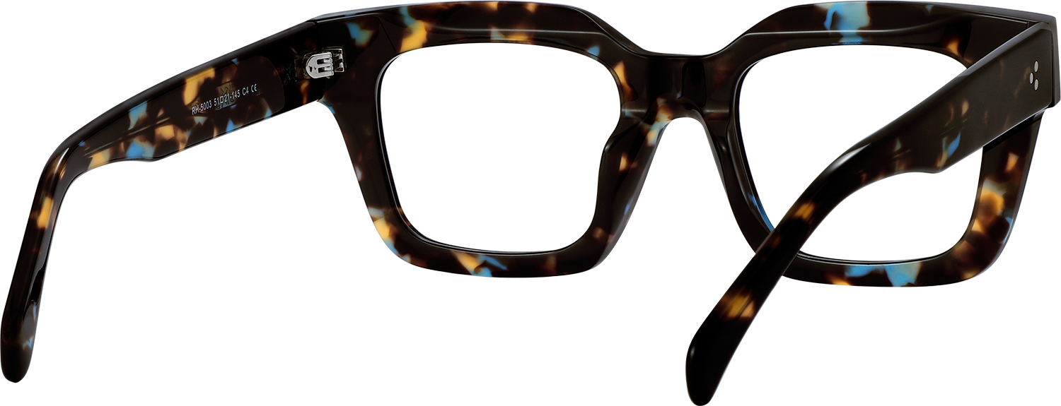 Side view of Fytoo Square Tortoiseshell Acetate Full Rim Eyeglasses
