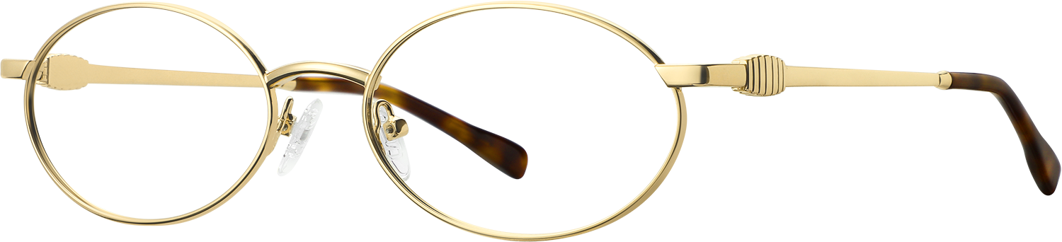 Side view of Fytoo Oval Golden Metal Full Rim Eyeglasses