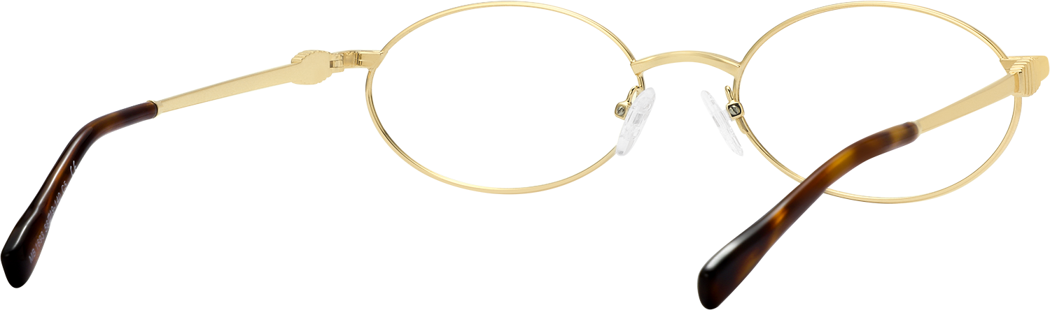 Side view of Fytoo Oval Golden Metal Full Rim Eyeglasses