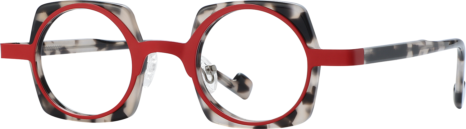 Side view of Fytoo Square Two Tone Acetate Metal Full Rim Eyeglasses