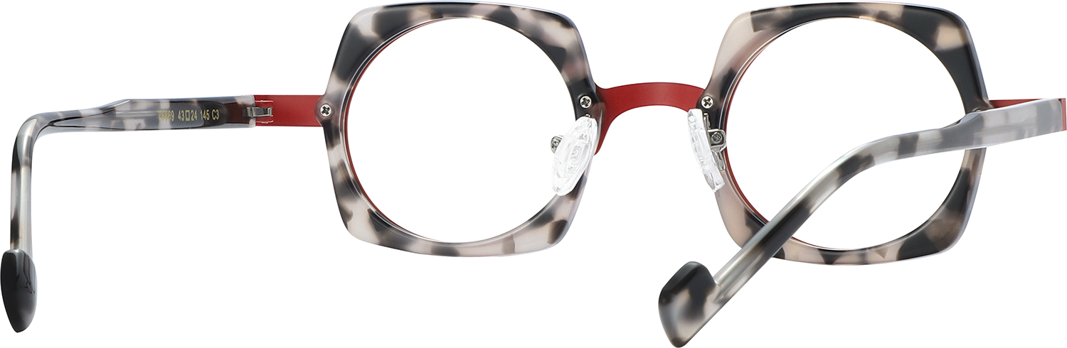 Side view of Fytoo Square Two Tone Acetate Metal Full Rim Eyeglasses