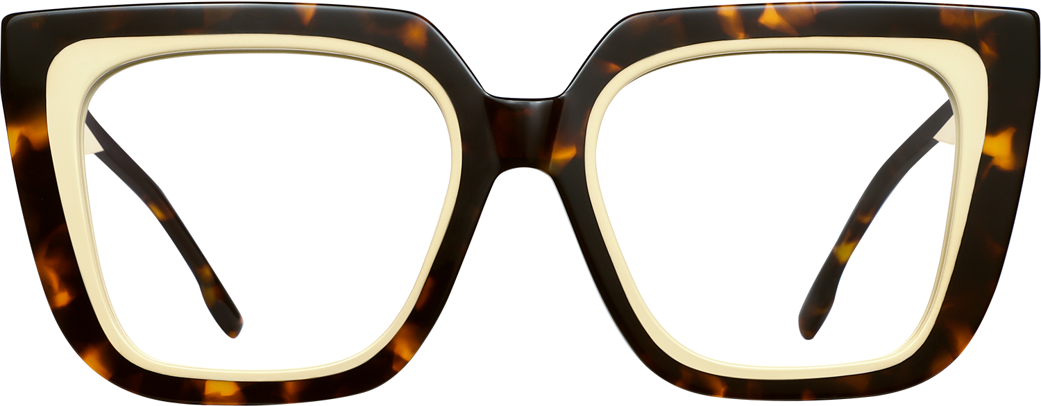 Fytoo Geometric Tortoiseshell Acetate Full Rim Eyeglasses-image-FT848340-01