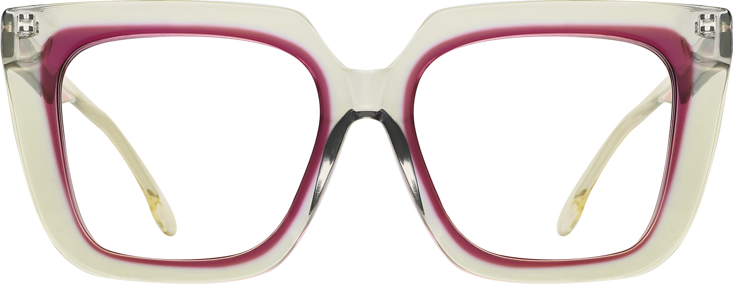 Fytoo Geometric Two Tone Acetate Full Rim Eyeglasses-image-FT848340-02