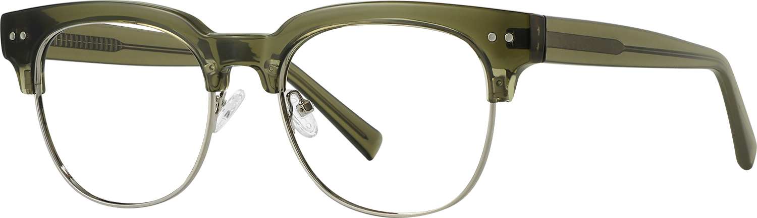 Side view of Fytoo Browline Green TR90 Metal Full Rim Eyeglasses