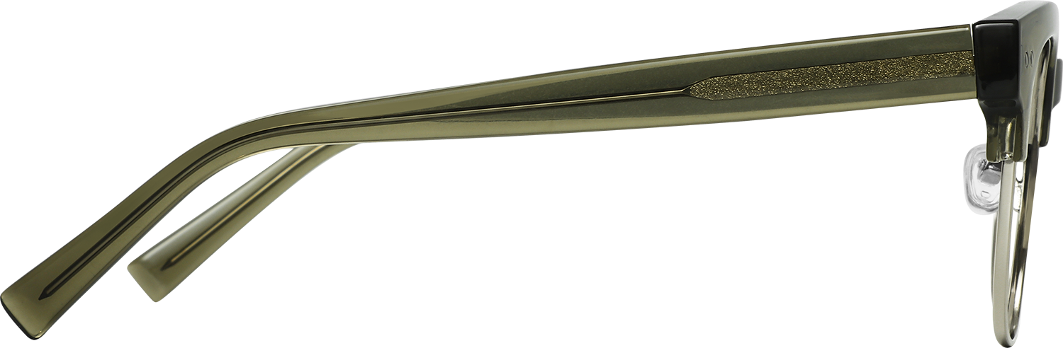 Side view of Fytoo Browline Green TR90 Metal Full Rim Eyeglasses
