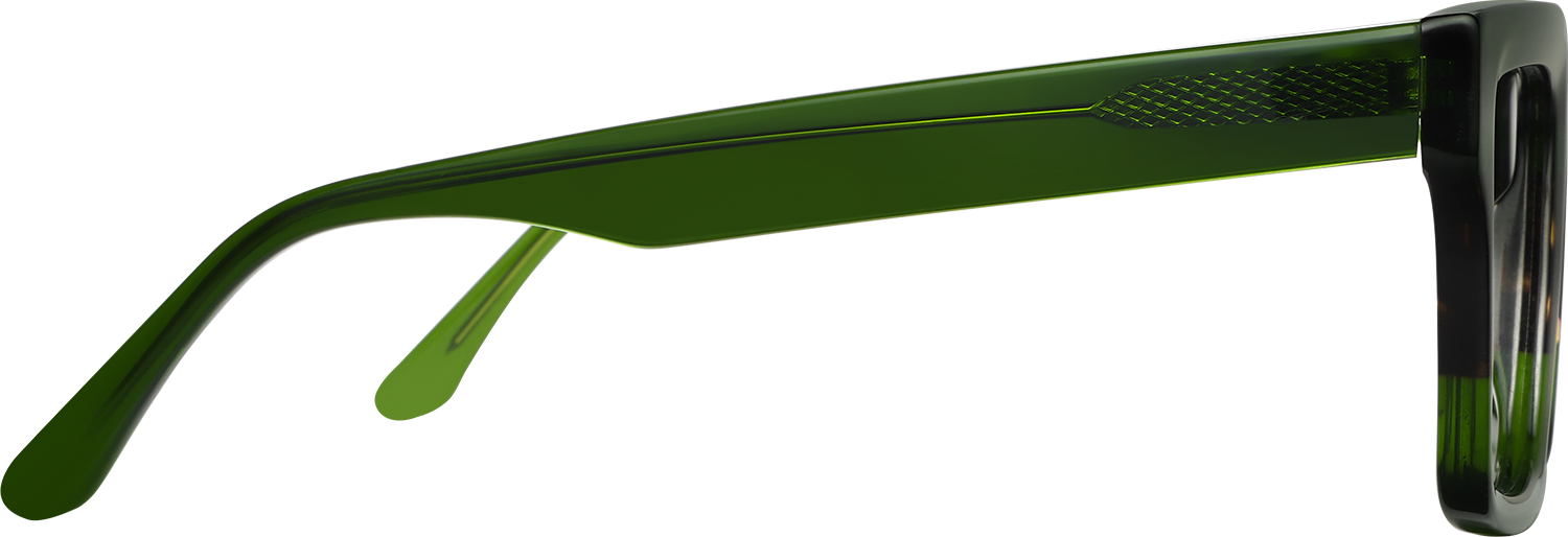 Side view of Fytoo Rectangle Green Acetate Full Rim Eyeglasses