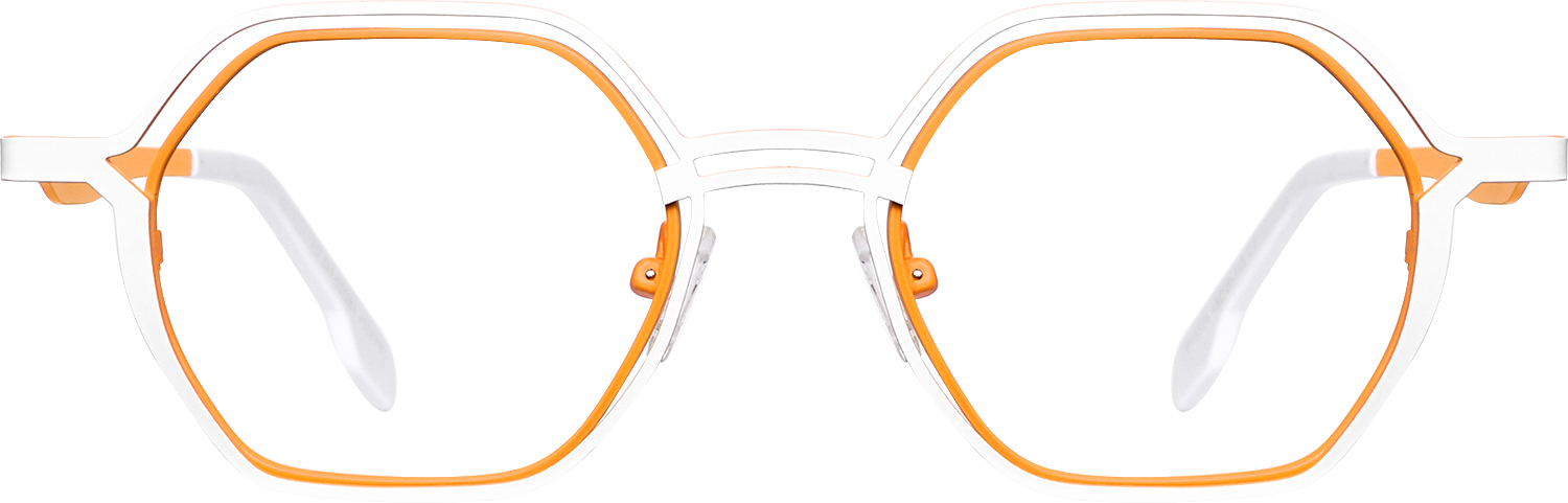 Fytoo Geometric White Metal Full Rim Eyeglasses-image-FT850249-01