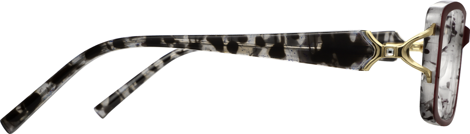 Side view of Fytoo Rectangle Red TR90 Full Rim Eyeglasses