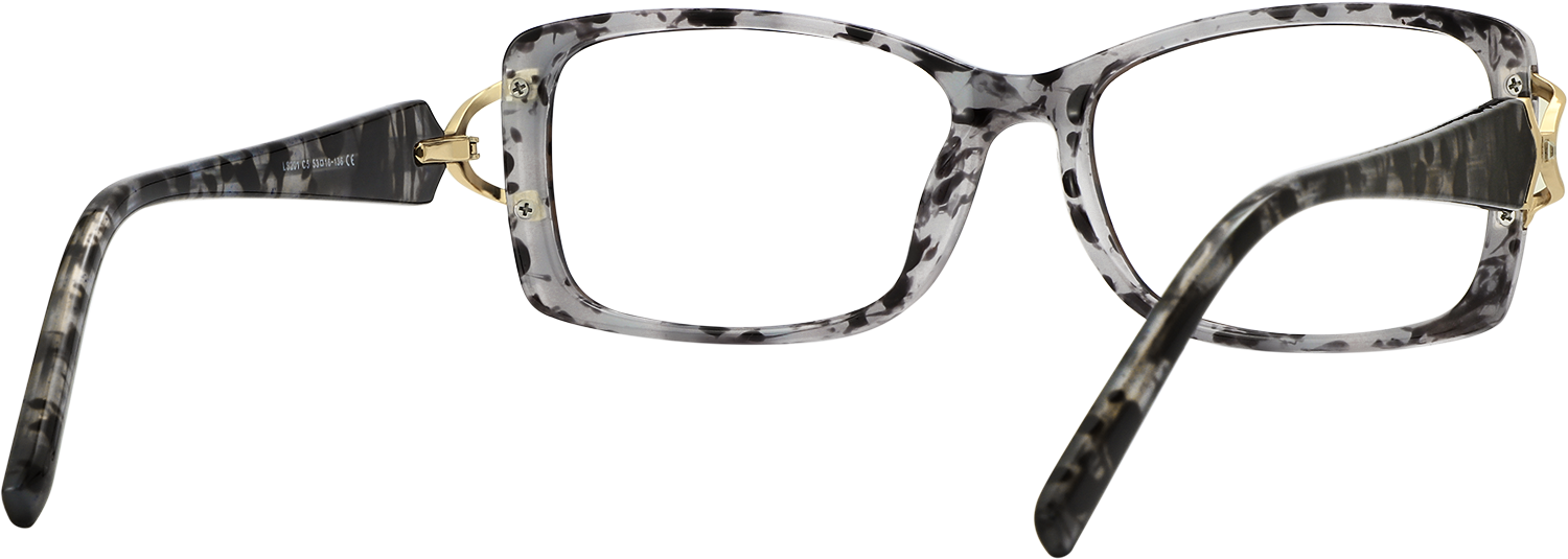 Side view of Fytoo Rectangle Red TR90 Full Rim Eyeglasses