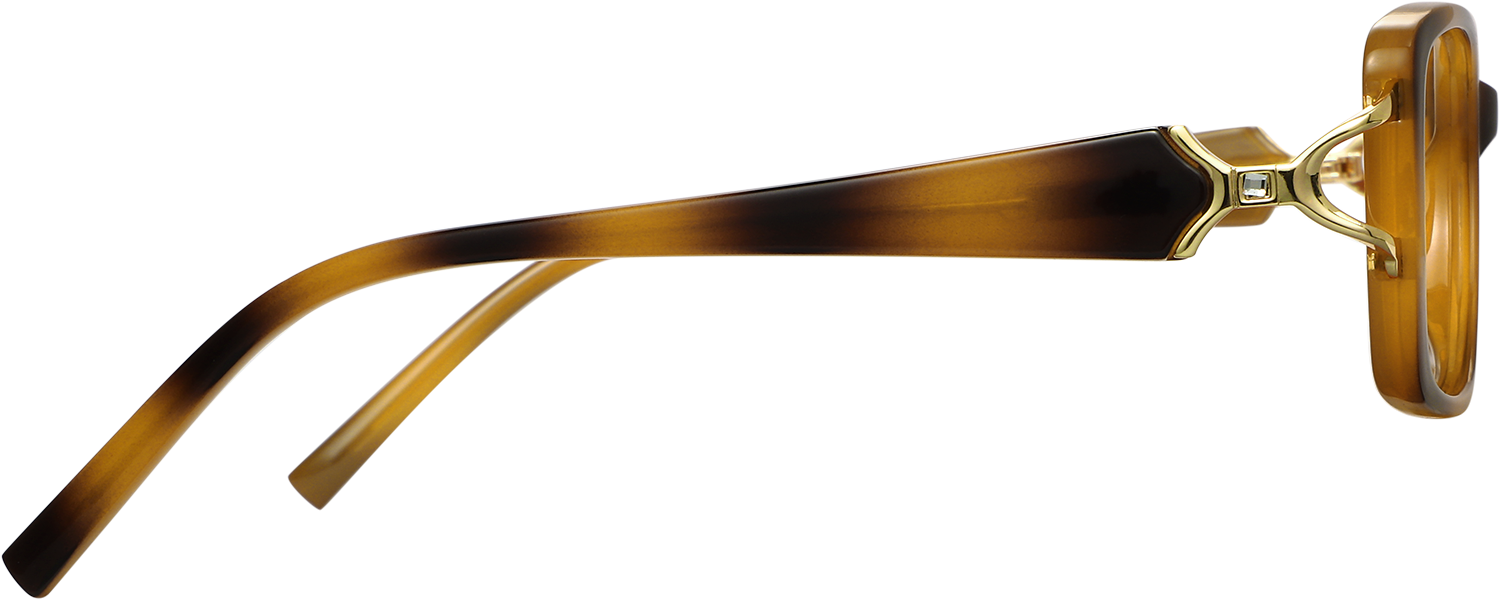 Side view of Fytoo Rectangle Tortoiseshell TR90 Full Rim Eyeglasses