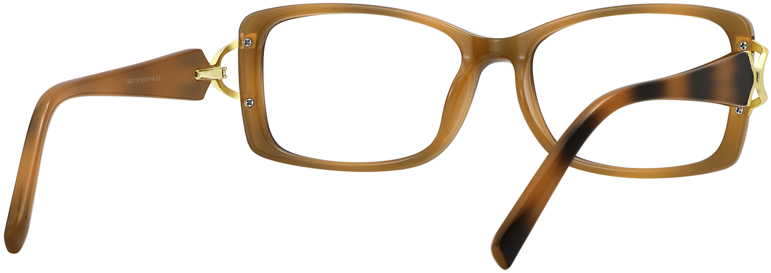 Side view of Fytoo Rectangle Tortoiseshell TR90 Full Rim Eyeglasses