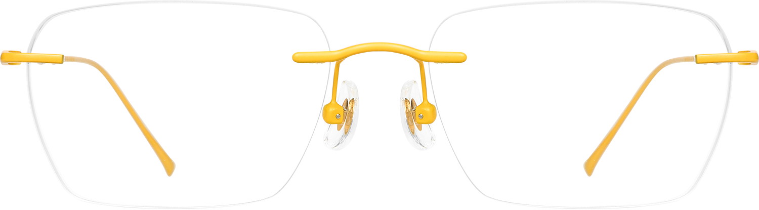 Fytoo Geometric Yellow Metal Rimless Eyeglasses-image-FT856308-01
