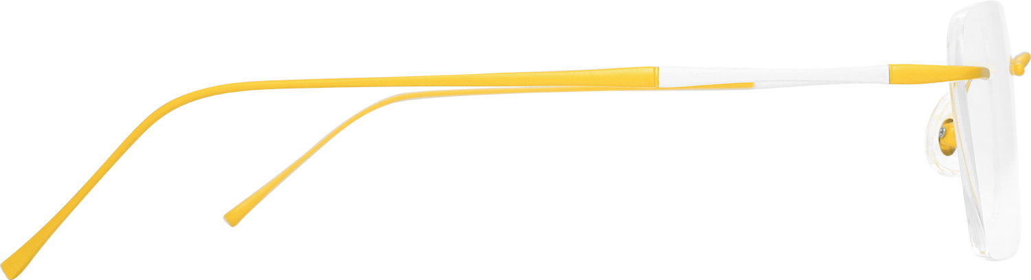 Side view of Fytoo Geometric Yellow Metal Rimless Eyeglasses