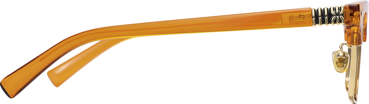 Side view of Fytoo Browline Orange TR90 Metal Full Rim Eyeglasses