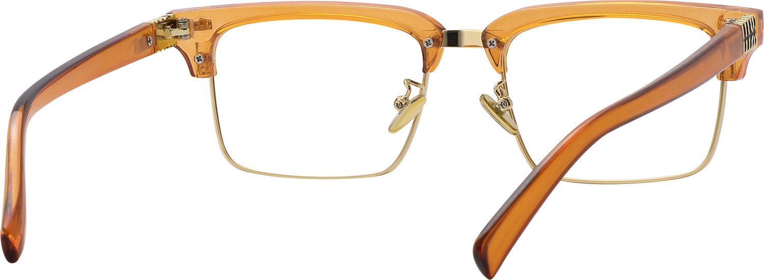 Side view of Fytoo Browline Orange TR90 Metal Full Rim Eyeglasses