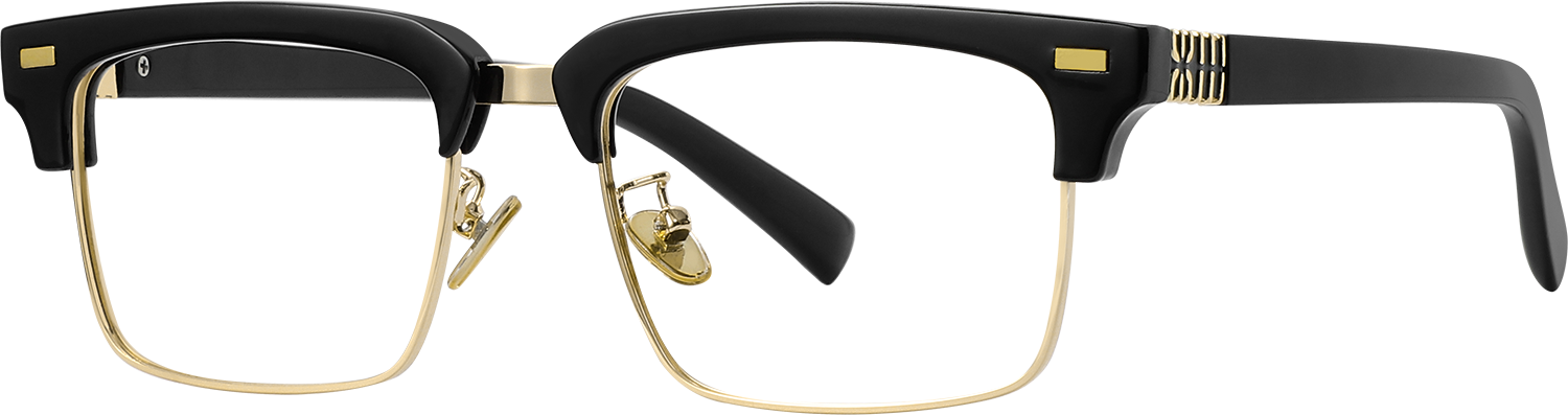 Side view of Fytoo Browline Black TR90 Metal Full Rim Eyeglasses