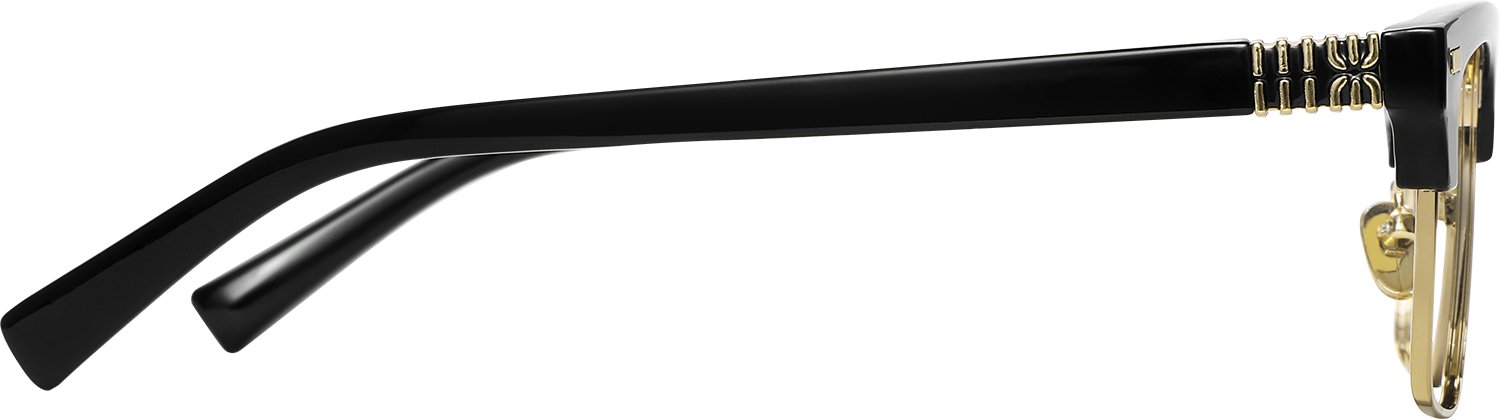 Side view of Fytoo Browline Black TR90 Metal Full Rim Eyeglasses