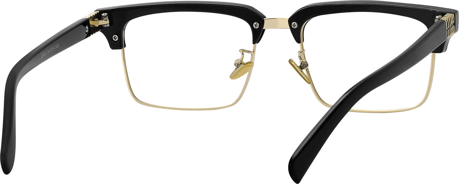 Side view of Fytoo Browline Black TR90 Metal Full Rim Eyeglasses
