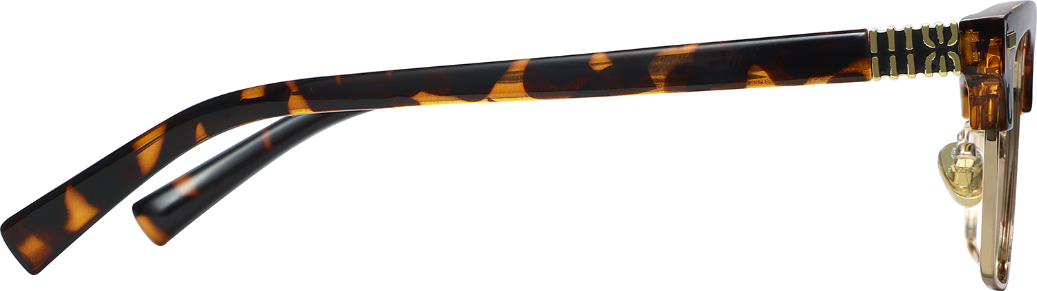 Side view of Fytoo Browline Tortoiseshell TR90 Metal Full Rim Eyeglasses