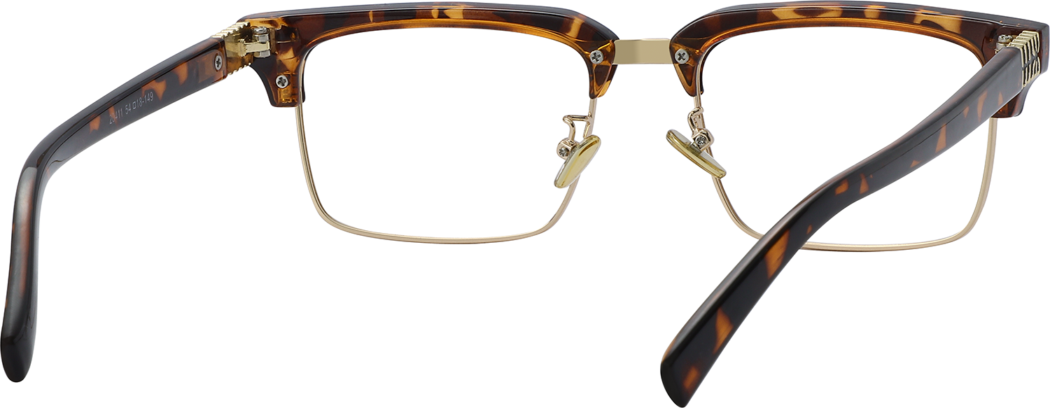 Side view of Fytoo Browline Tortoiseshell TR90 Metal Full Rim Eyeglasses