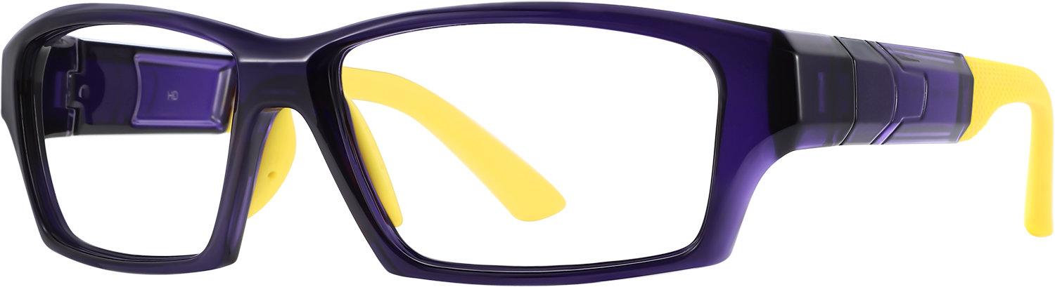 Side view of Fytoo Geometric Purple TR90 Full Rim Eyeglasses