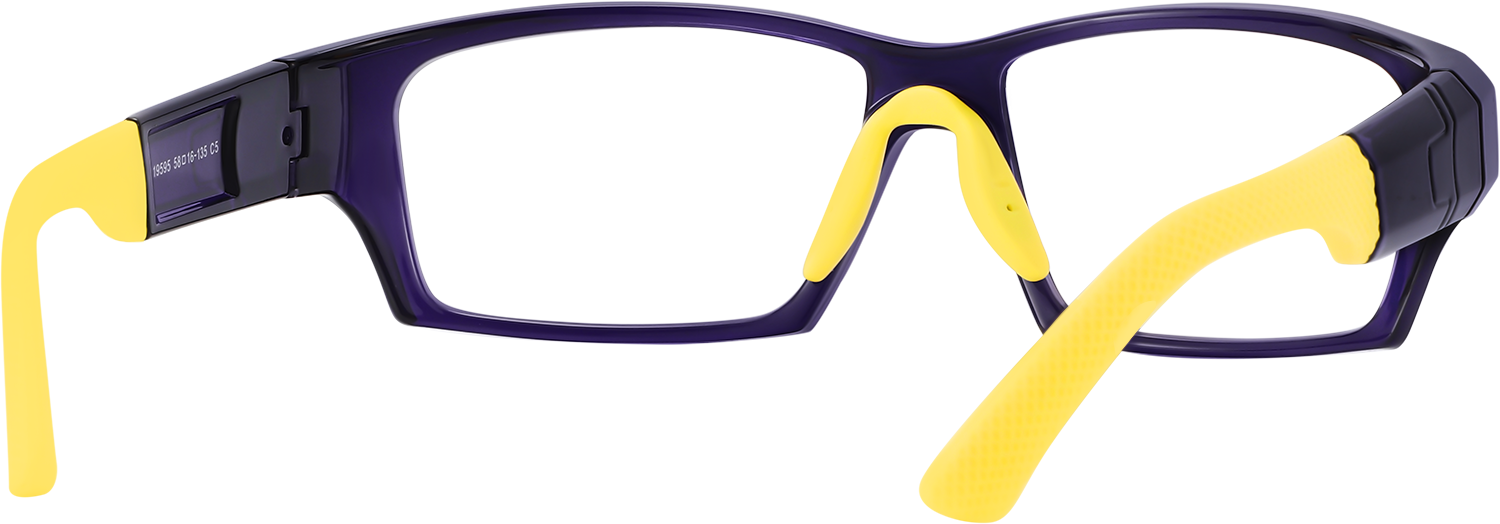 Side view of Fytoo Geometric Purple TR90 Full Rim Eyeglasses