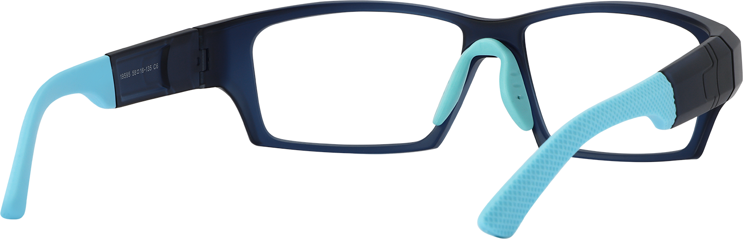 Side view of Fytoo Geometric Blue TR90 Full Rim Eyeglasses