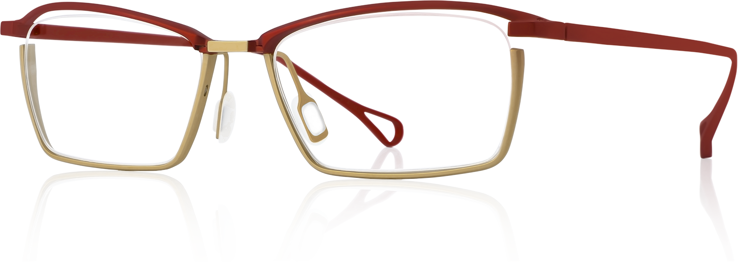 Side view of Fytoo Rectangle Two Tone Titanium Full Rim Eyeglasses