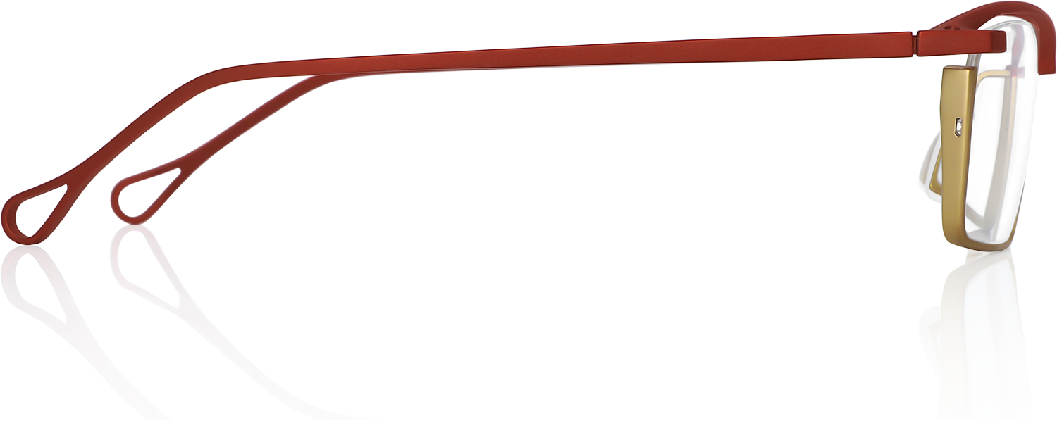 Side view of Fytoo Rectangle Two Tone Titanium Full Rim Eyeglasses