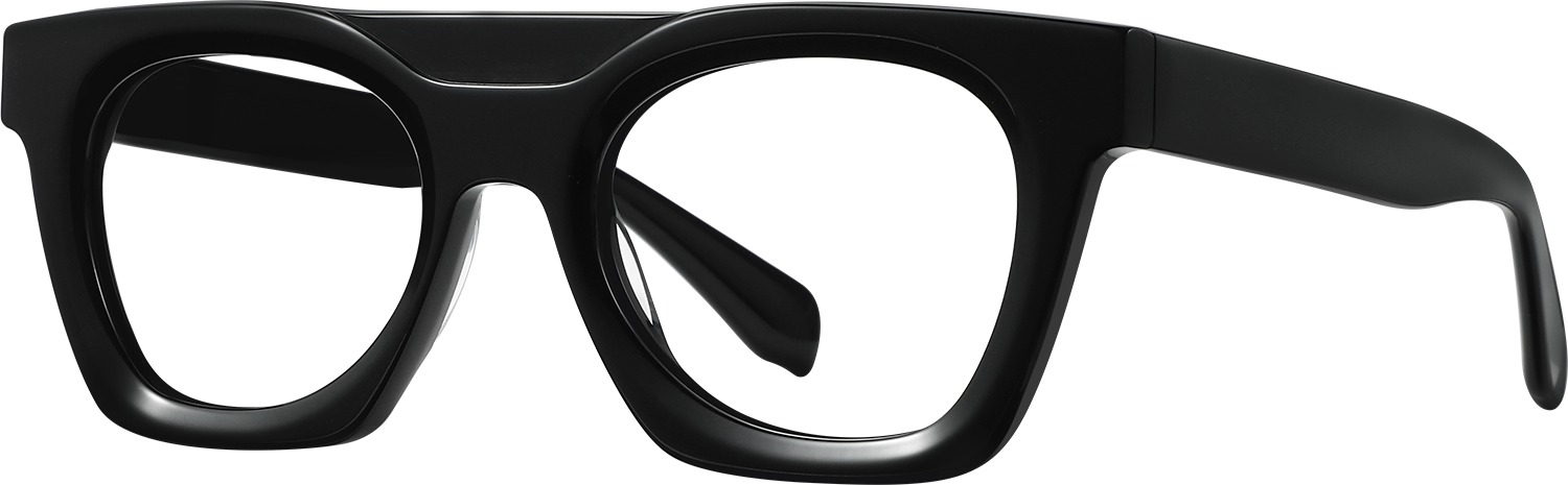 Side view of Fytoo Geometric Black Acetate Full Rim Eyeglasses