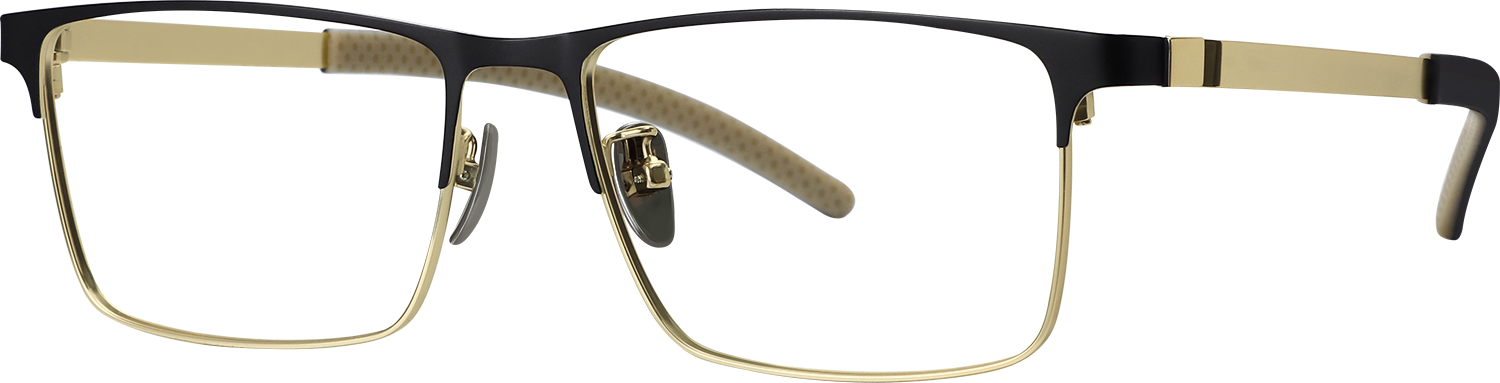 Side view of Fytoo Rectangle Two Tone Titanium Full Rim Eyeglasses