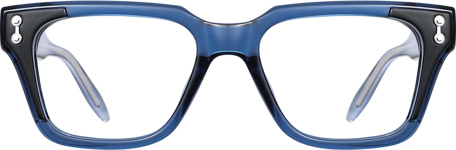 Fytoo Rectangle Blue Acetate Full Rim Eyeglasses-image-FT864314-02