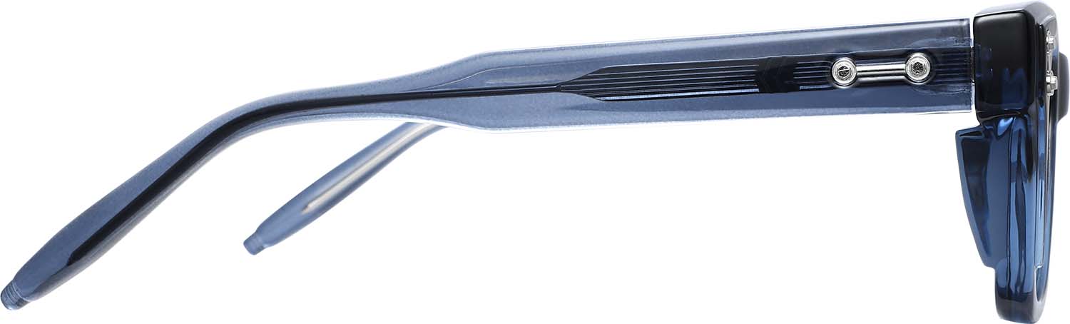 Side view of Fytoo Rectangle Blue Acetate Full Rim Eyeglasses