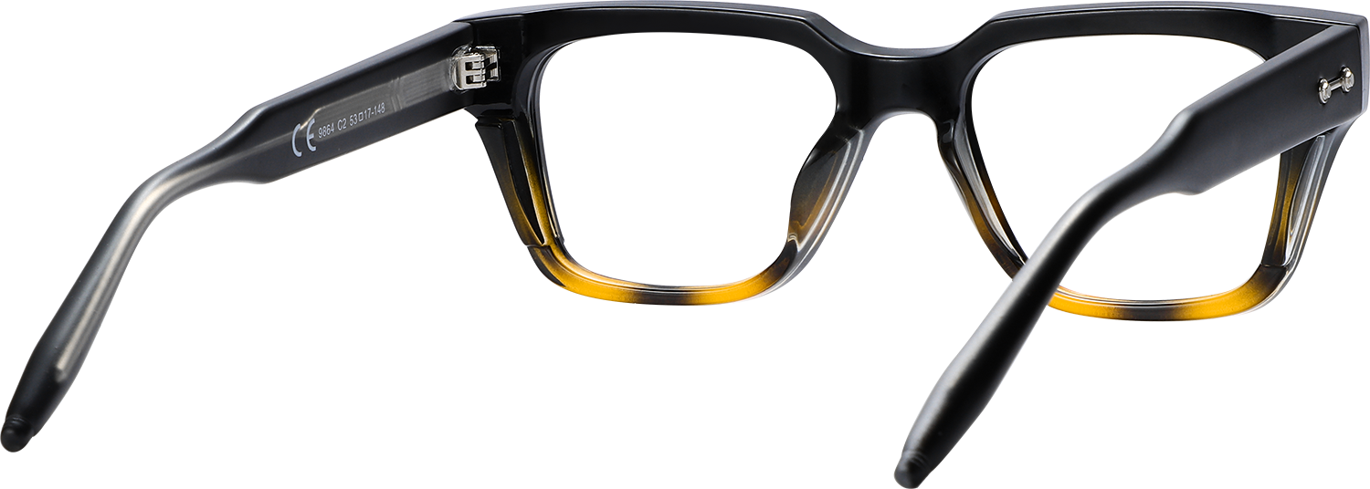 Side view of Fytoo Rectangle Two Tone Acetate Full Rim Eyeglasses