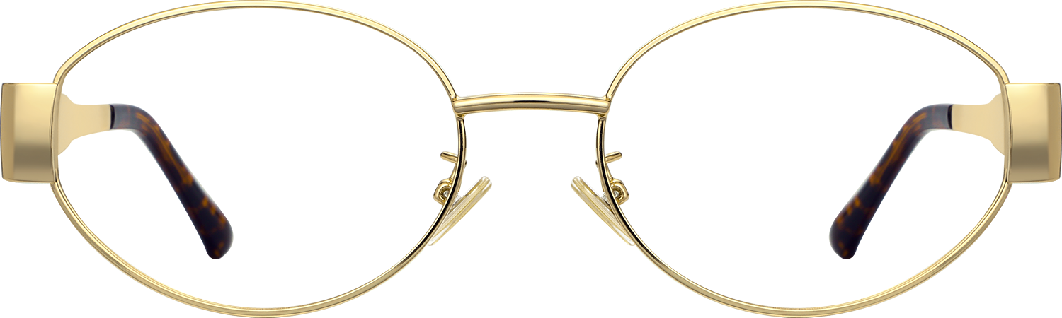 Fytoo Oval Golden Metal Full Rim Eyeglasses-image-FT867900-01