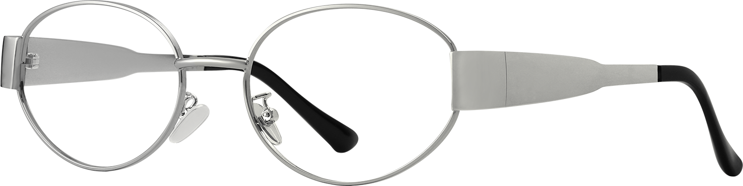 Side view of Fytoo Oval Silver Metal Full Rim Eyeglasses