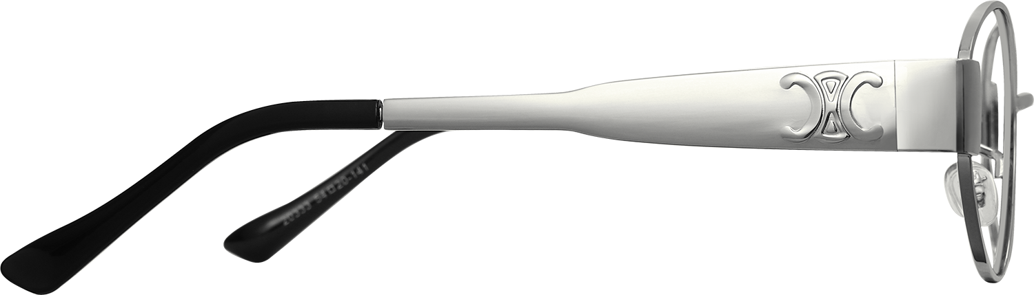 Side view of Fytoo Oval Silver Metal Full Rim Eyeglasses