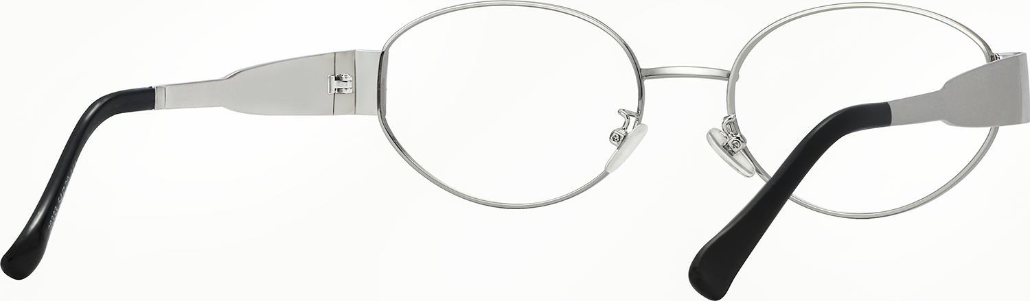 Side view of Fytoo Oval Silver Metal Full Rim Eyeglasses