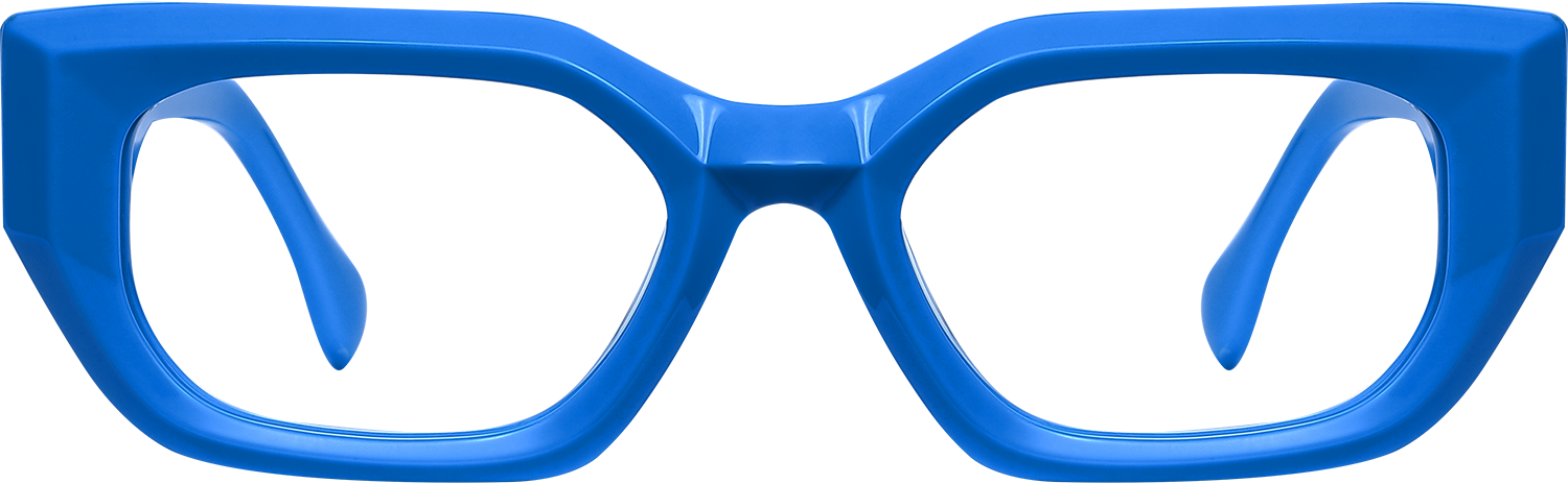 Fytoo Geometric Blue Acetate Full Rim Eyeglasses-image-FT868327-02
