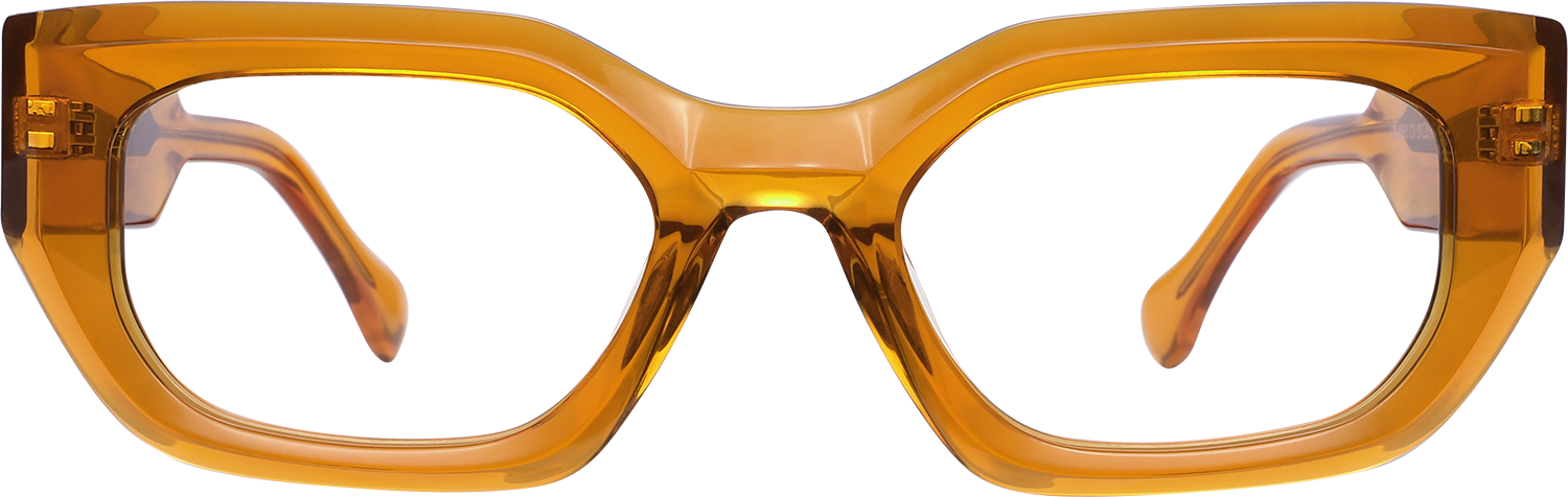 Fytoo Geometric Orange Acetate Full Rim Eyeglasses-image-FT868327-03