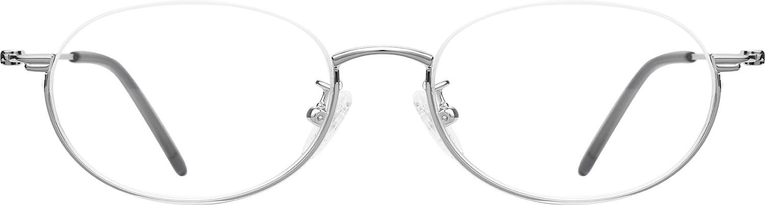 Fytoo Oval Silver Metal Semi Rimless Eyeglasses-image-FT868410-03
