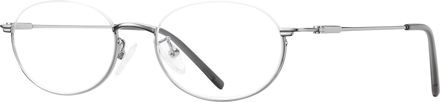 Side view of Fytoo Oval Silver Metal Semi Rimless Eyeglasses