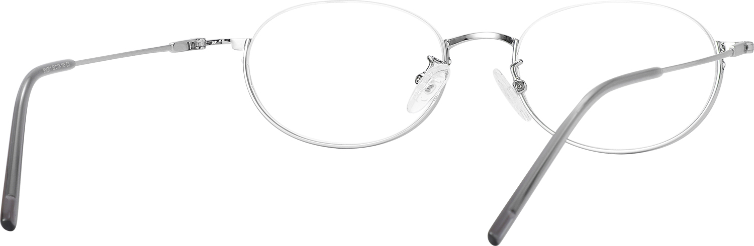 Side view of Fytoo Oval Silver Metal Semi Rimless Eyeglasses