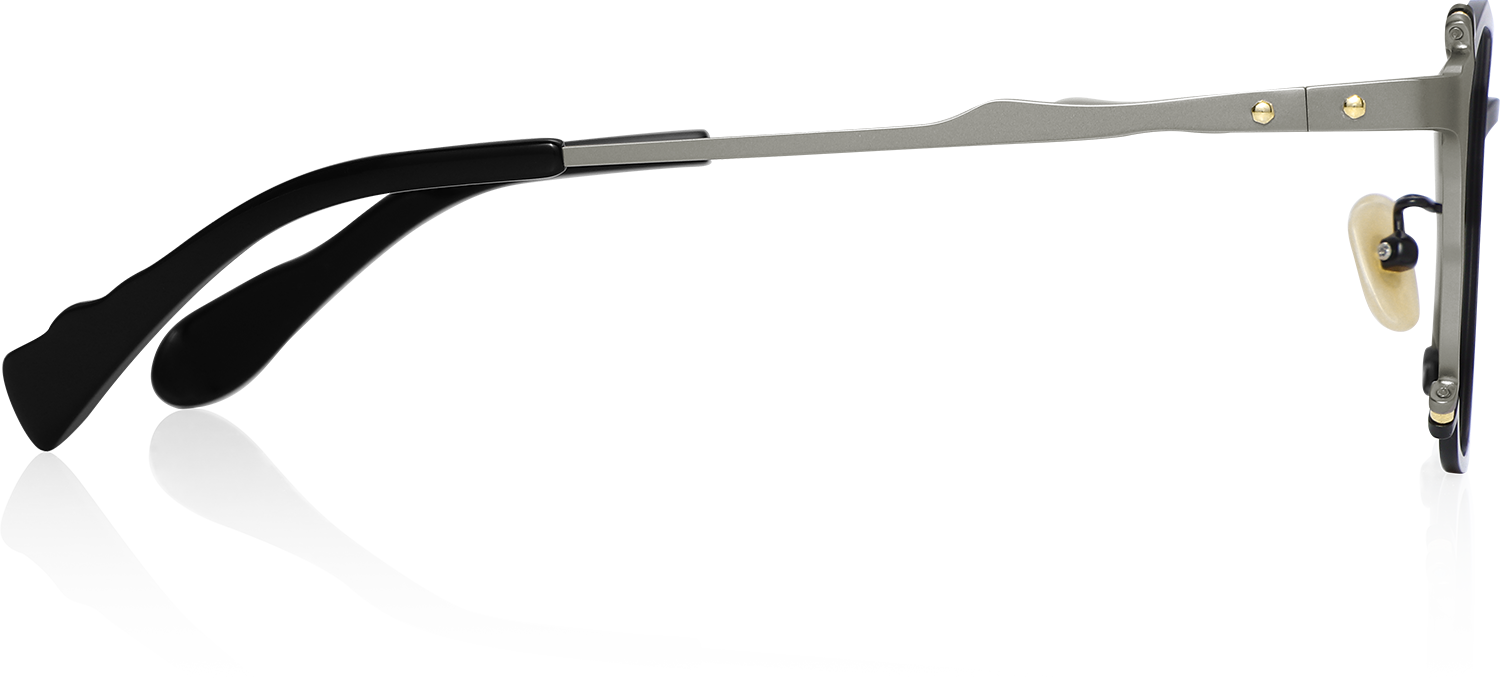 Side view of Fytoo Geometric Black Titanium Full Rim Eyeglasses