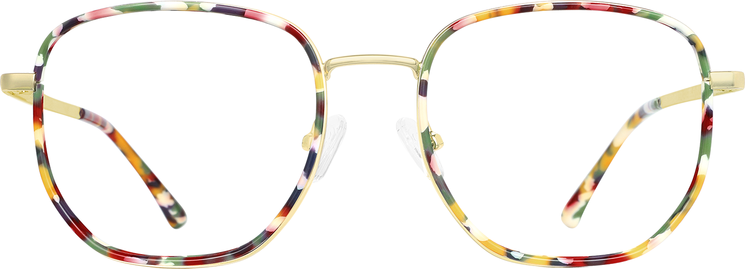 Fytoo Square Floral Acetate Metal Full Rim Eyeglasses-image-FT870696-01