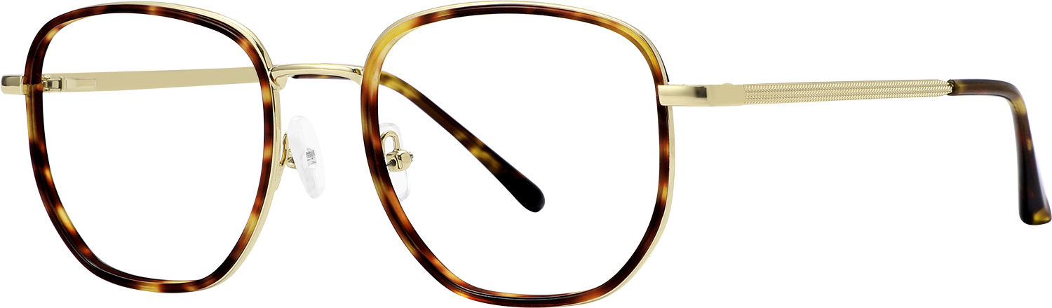 Side view of Fytoo Square Tortoiseshell Acetate Metal Full Rim Eyeglasses