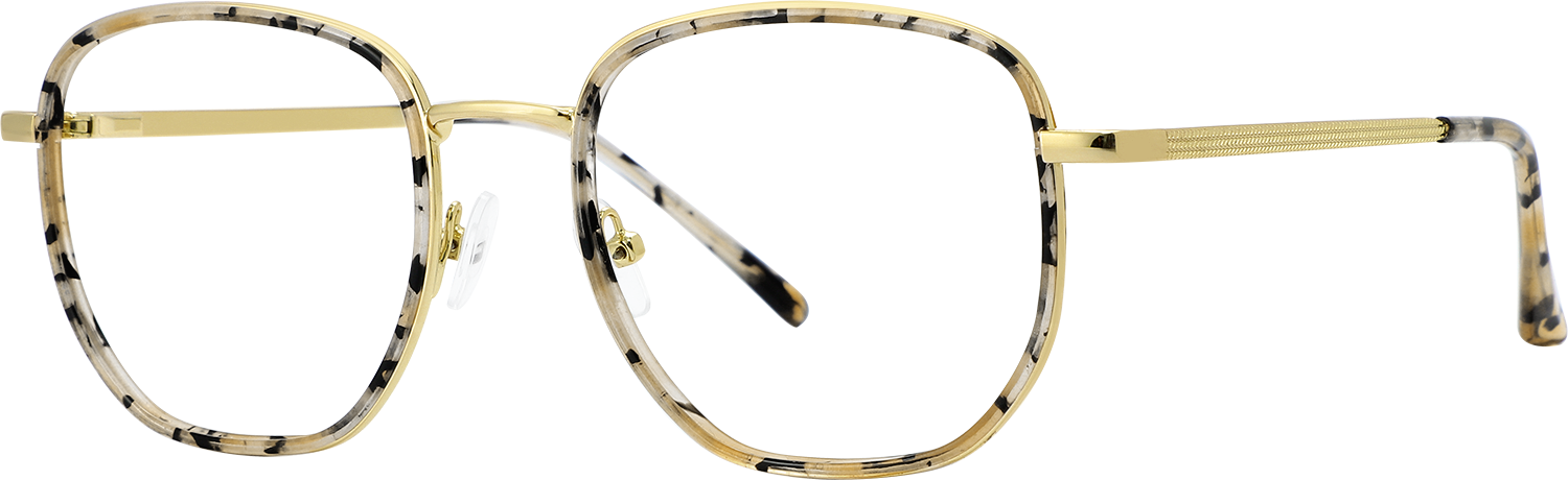Side view of Fytoo Square Tortoiseshell Acetate Metal Full Rim Eyeglasses