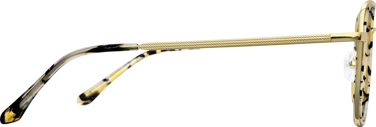 Side view of Fytoo Square Tortoiseshell Acetate Metal Full Rim Eyeglasses