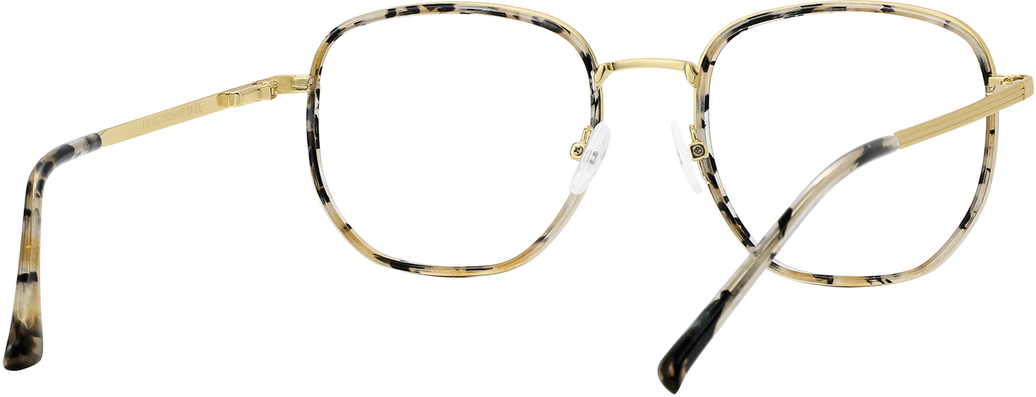 Side view of Fytoo Square Tortoiseshell Acetate Metal Full Rim Eyeglasses