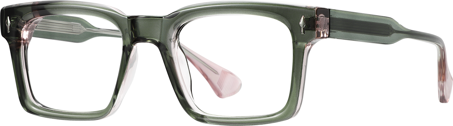 Side view of Fytoo Square Green TR90 Full Rim Eyeglasses